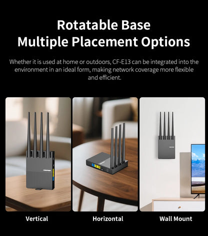 comfast WiFi6 4G LTE Cat.4 SlM Card wireless Router 300Mbps 2.4G 4 Antennas PlugPlay  Outdoor Portable Internet wireless Router.