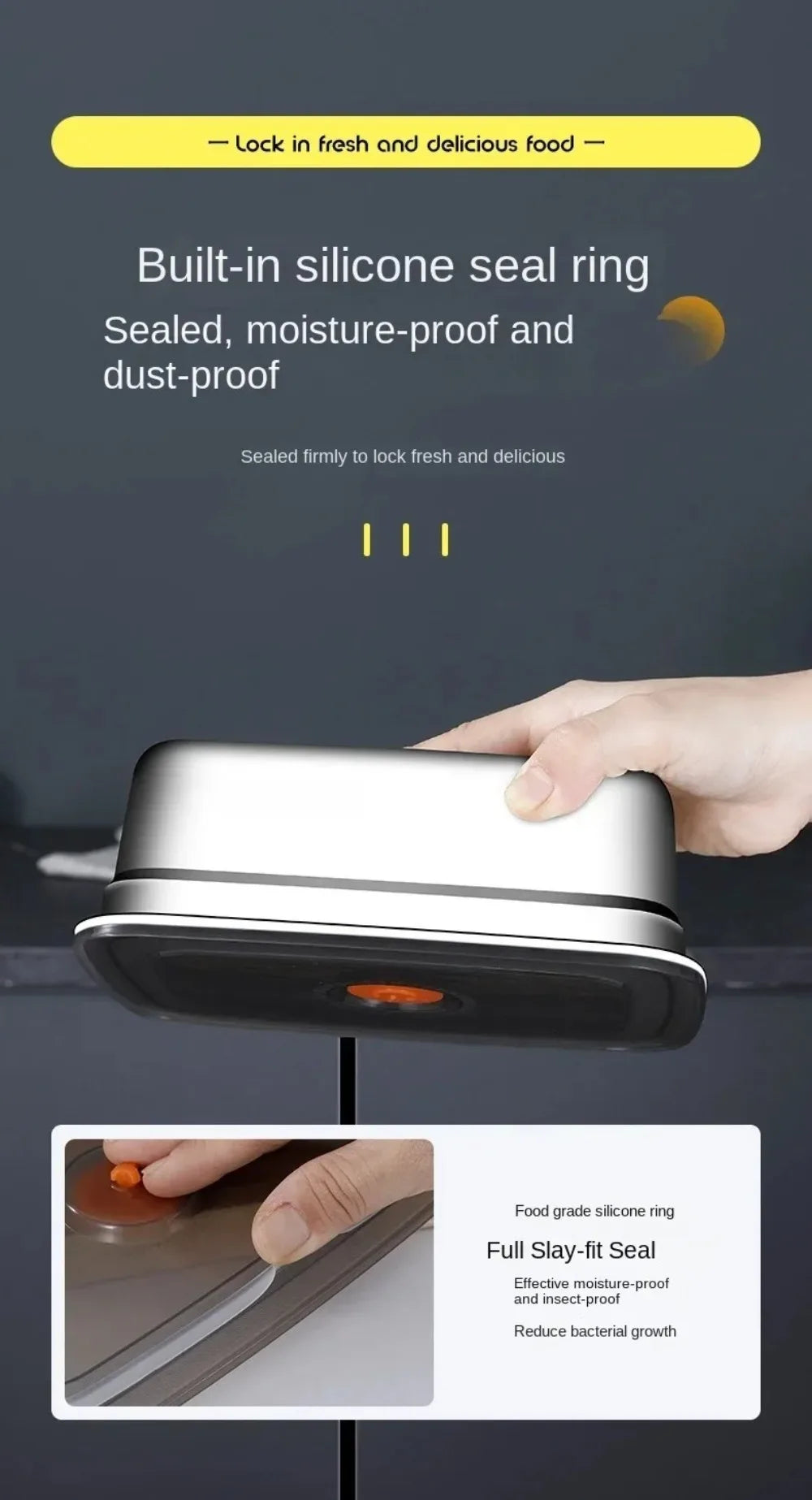 Stainless Steel Camping Lunch Box Sealed Leak-proof Bento Box Microwave Suitable Large Capacity Refrigerator Freezer Storage Box.