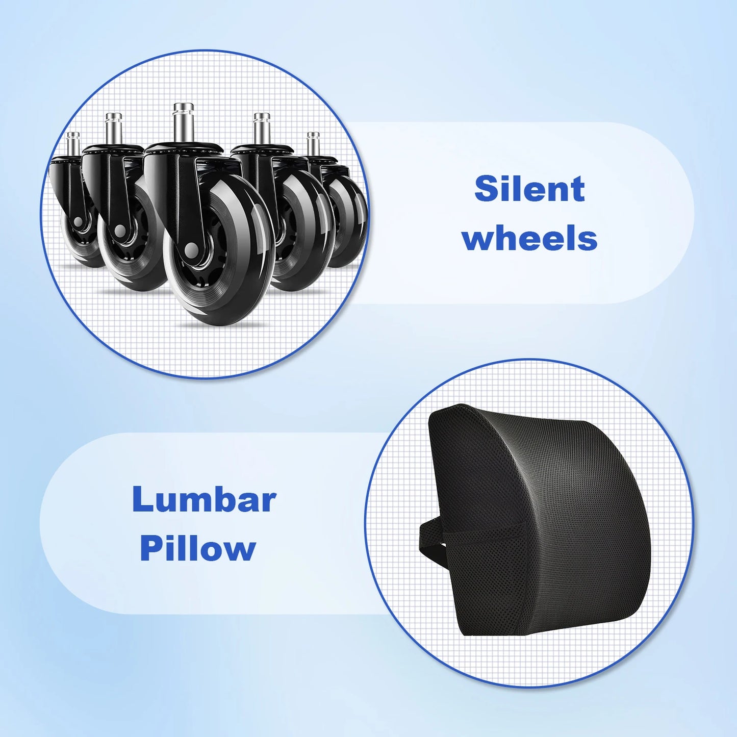 AUTHMIC Ergonomischer Bürostuhl mit Netzrücken, Lordosenstütze, hochklappbare Armlehnen, höhenverstellbar, für die Arbeit im Home-Office-Schreibtisch