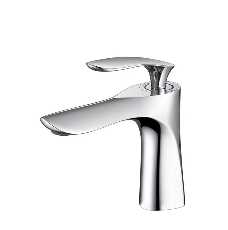 Golden Maple Leaf Basin Faucet For Hot And Cold Water Household Use Raised Washbasin Countertop Basin Single Hole Faucet