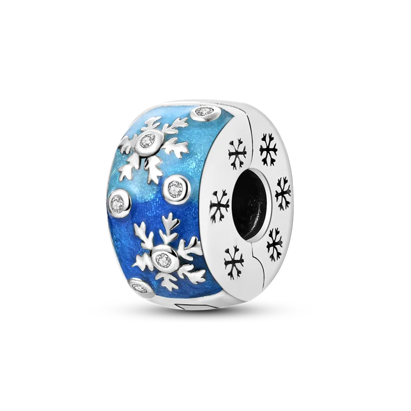 Silver Clasp 925 Sterling Silver CZ pave Clip Charms Daisy Beads Stopper Safety Chain fit Original Bangle Bracelet Jewelry Clip