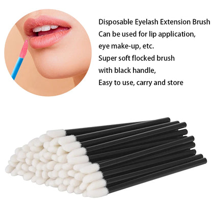 100/200pcs Lip Wands Applicators Disposable Lip Brushes Lipstick Brush Mascara Applicator Gloss Wands Eyelash Extension Tool.