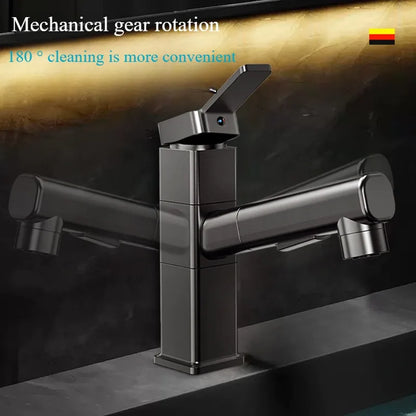 Pull Out Bathroom Faucet Hot and Cold Water Mixer Basin Sink Three Mode Water Outlet Faucet Washbasin Tap