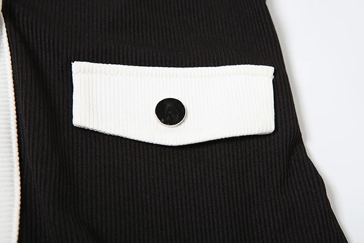 Sisterlinda Classic Street 2 Piece Set Autumn Daily Panelled Trim Full Sleeve Single Breasted Tops+Slim Pants Female Casual Suit.