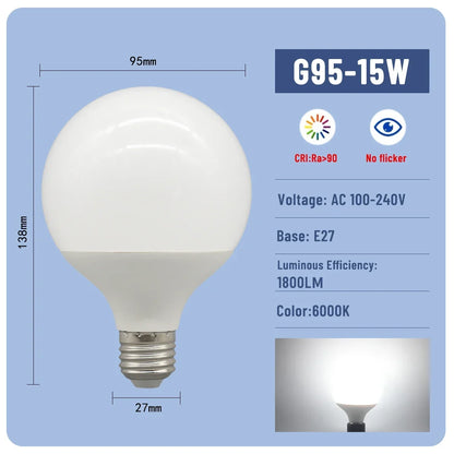 1-6PCS E27 Led-lampe 10W 15W 18W AC 220V 110V G80 G95 G120 energiesparende Globale Licht Lampada Ampulle led Lampe Eitelkeit Glühbirnen