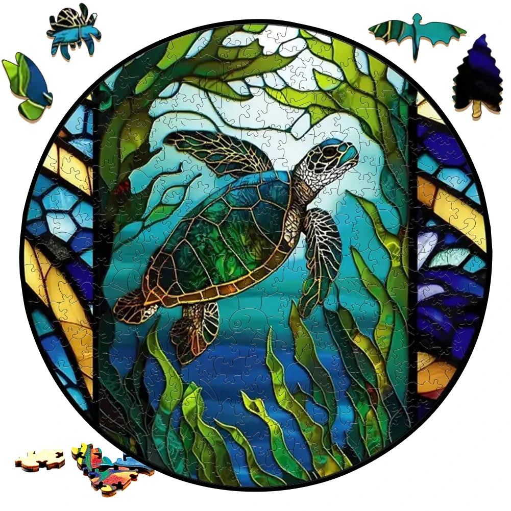 Deer in The Forest Wooden Puzzle Unique Shape Animal Puzzle Adult Relaxation Gift Exquisite Boxed Set with Decorative Artworks.