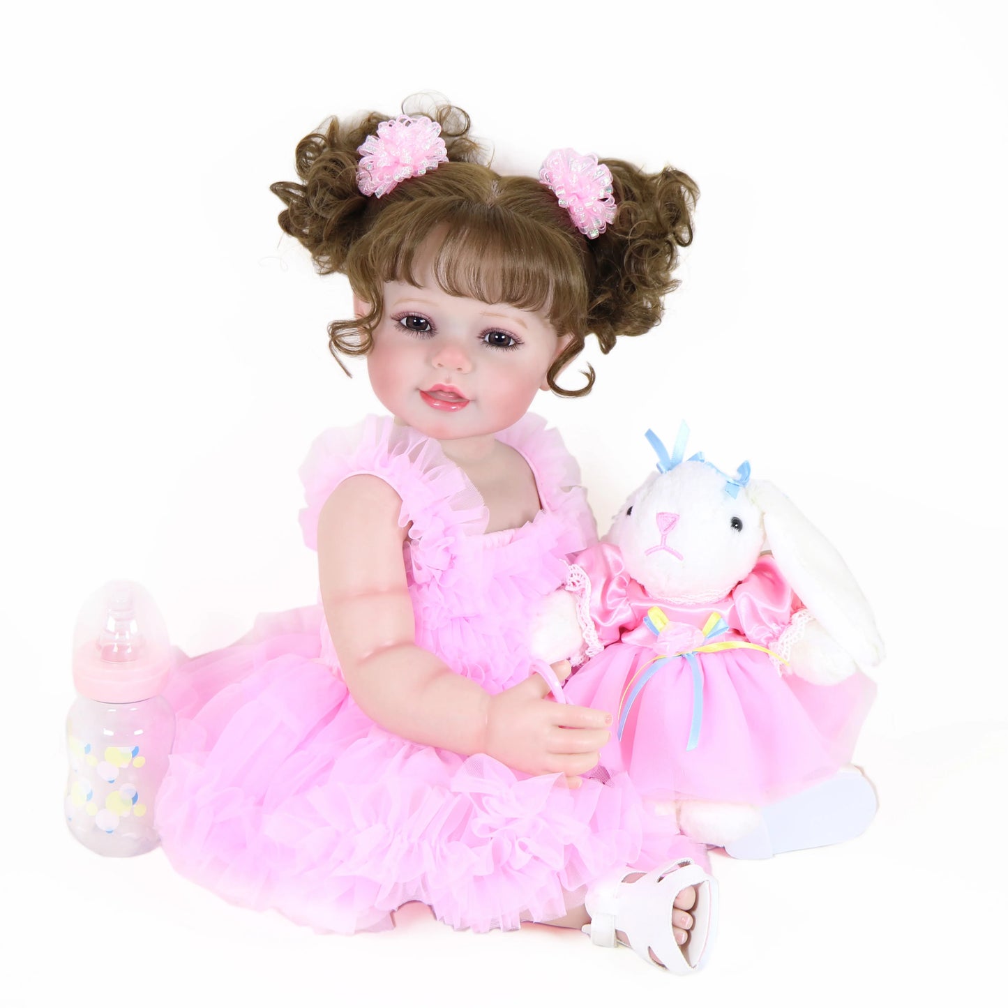 Reborn Toddler Girl Doll -22 inch Happy Dance with 3D Painted Skin Visible Veins and Soft Full Vinyl with Rooted Hair/Christmas.
