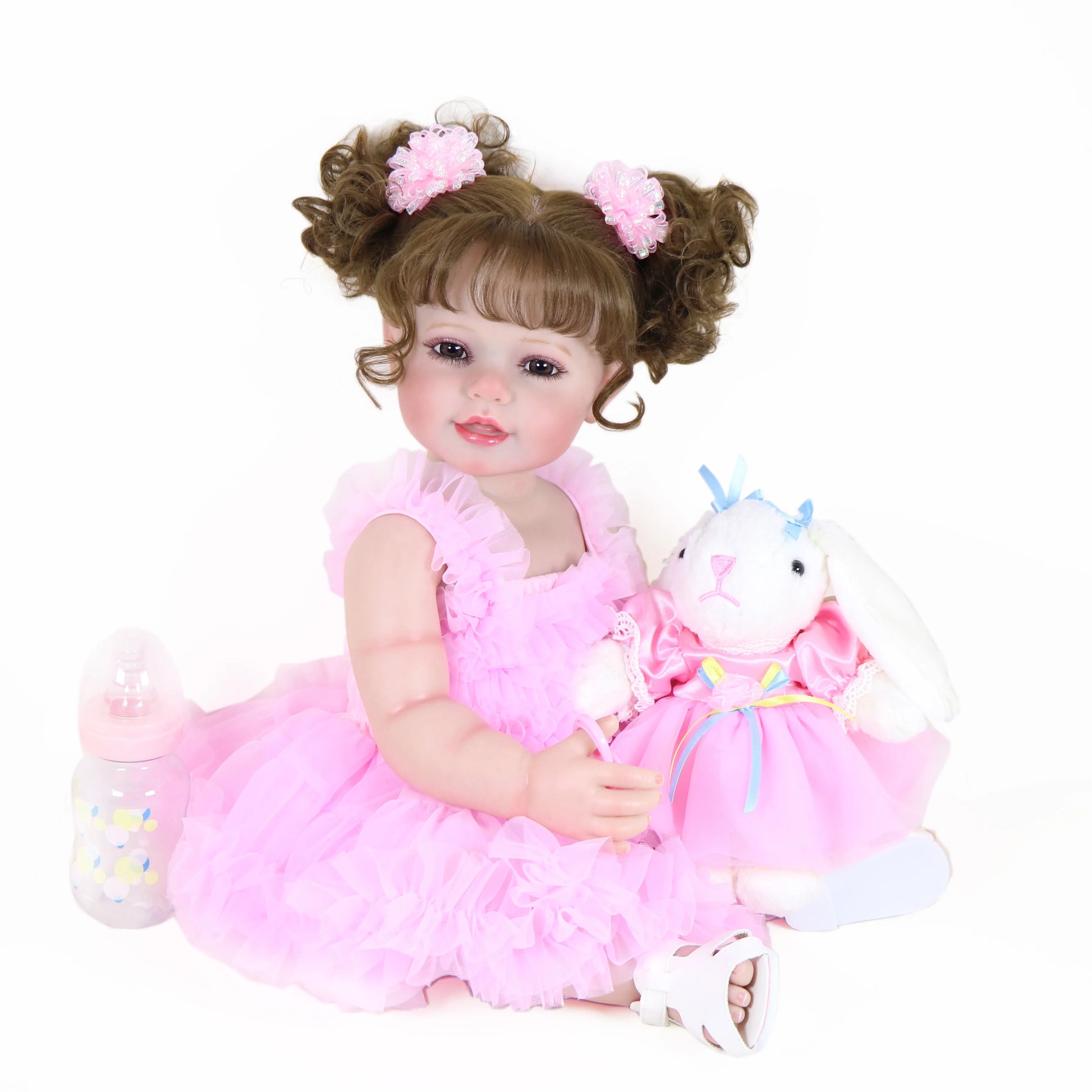 Reborn Toddler Girl Doll -22 inch Happy Dance with 3D Painted Skin Visible Veins and Soft Full Vinyl with Rooted Hair/Christmas.