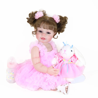 Reborn Toddler Girl Doll -22 inch Happy Dance with 3D Painted Skin Visible Veins and Soft Full Vinyl with Rooted Hair/Christmas.