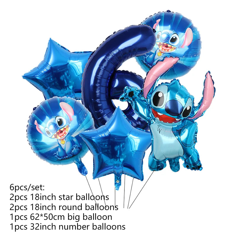 Disney Stich Geburtstag Dekorationen Einweg Geschirr Teller Serviette Stroh Tischdecke Folie Ballon Party Liefert Kinder Geschenke
