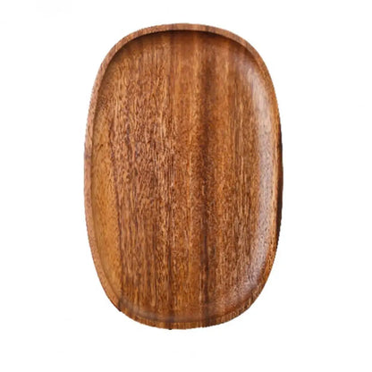Natural Wooden Tray Retro Plate Fruit Snacks Food Storage Trays Hotel Home Serving Tray Decorate Supplies.