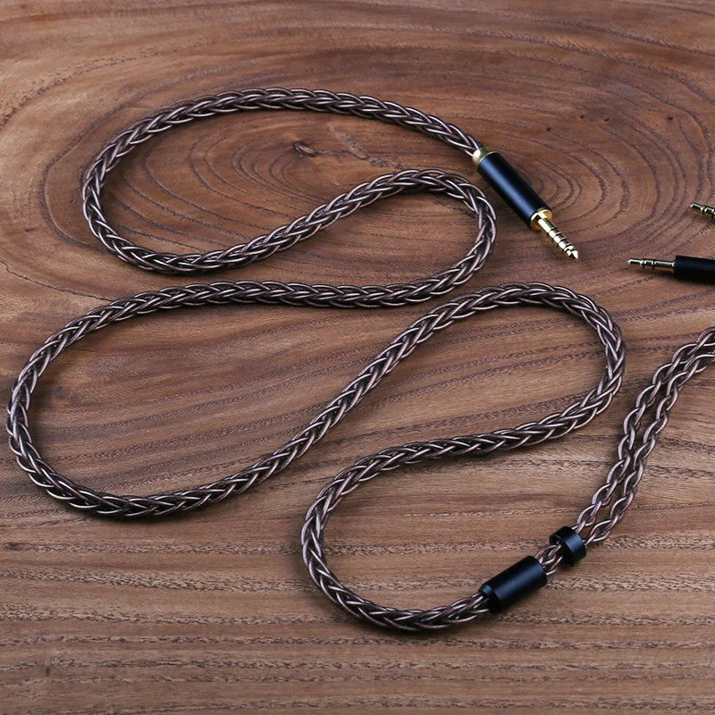 OPENHEART Kingwood 8 Core Litz OCC Headphone Cable 1 to 2 jack dual 3.5/2.5/4.4mm/XLR Pure copper Balanced Replacement Cable.