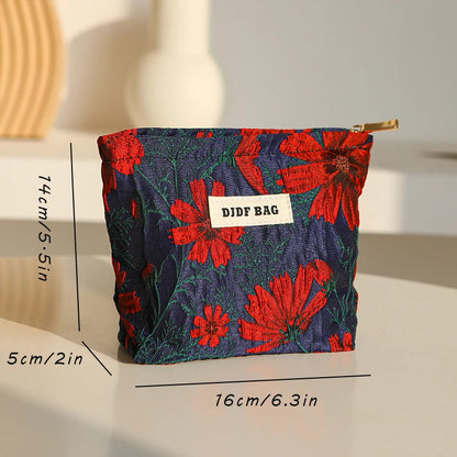 Mini Female Cosmetic Bag Portable Red Soft Small Sanitary Napkin Storage Bag Commuter Coin Key Bag Portable Bank Card Bag.
