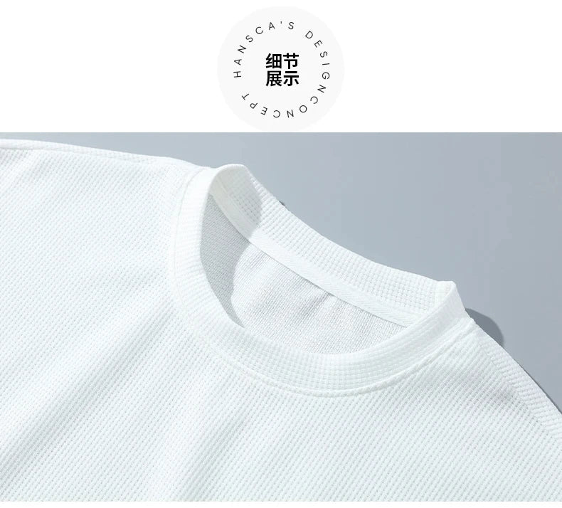 Summer fitness jogging loose sportwear set men's solid color short-sleeved casual T-shirt + shorts breathable two-piece set.