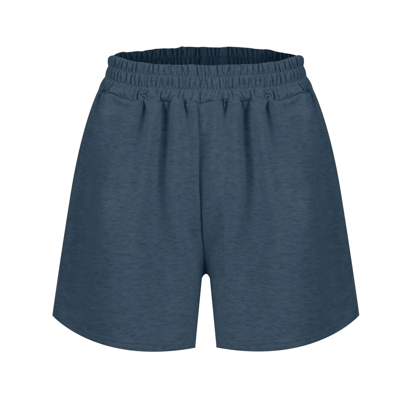 Plain Color Sports Shorts Casual Summer Comfortable And Soft Elastic High Waist Running Shorts With Pockets For Women