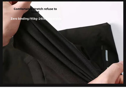 Autumn Winter Men's Loose-fit Casual Straight-leg Pants Fleece-lined Thickened Bunded Feet Sweatpants Trendy Male Style.