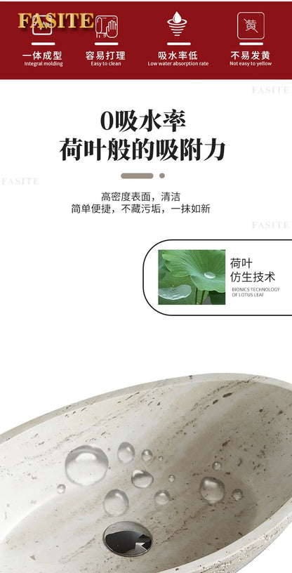 Direkt vom Hersteller integrierter Badezimmer-Haushaltsbalkon-Waschbecken Waschbecken Waschbecken Kunststein-Kunst-Tischwaschbecken