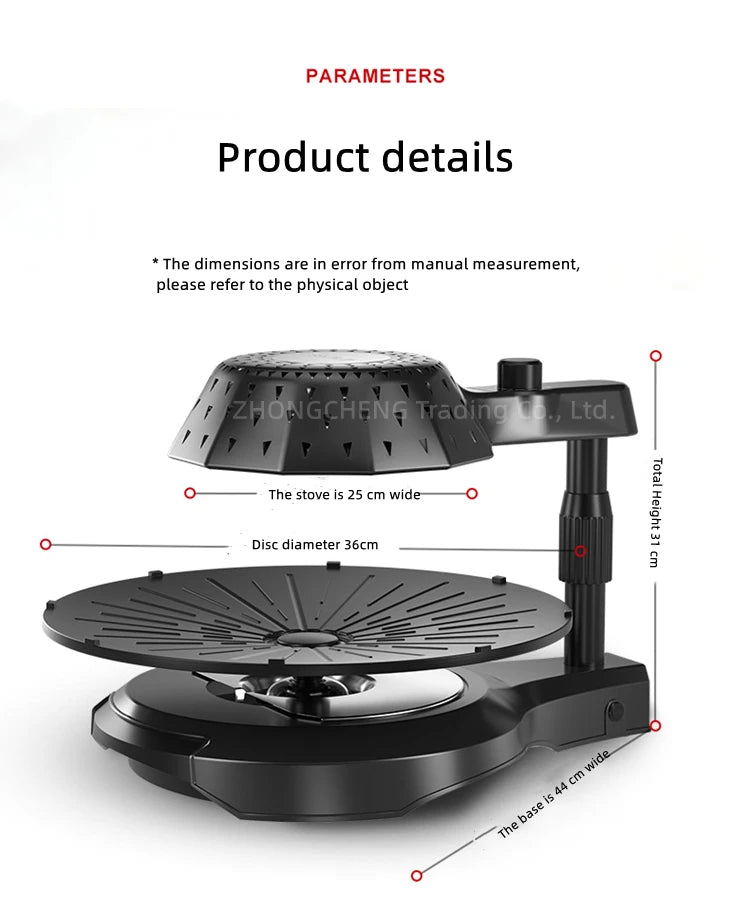 Household 220v 1390w Bbq Oven Indoor Electric Baking Tray Home Smoke-free Non-stick Barbecue Machine Automatically Rotating Baki.