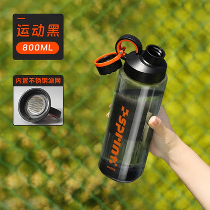 2025 New Sport Plastic Water Cup Large Capacity Portable Summer Anti-Fall High-Temperature Resistant With Tea Separator.