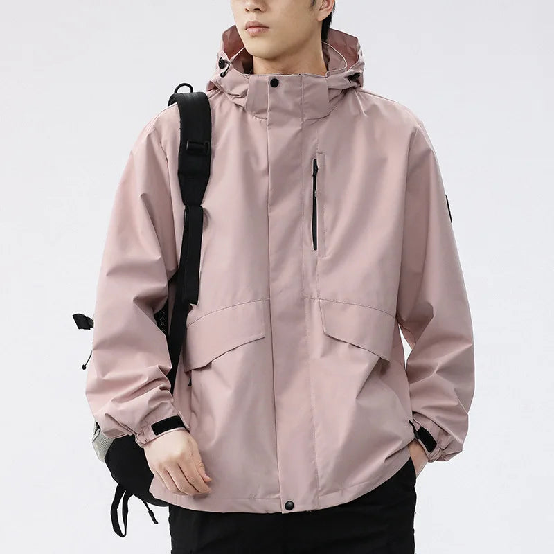 Sports Jacket for Boys 2025 New Loose Casual Hooded for Spring Autumn Solid Color Windproof Waterproof.