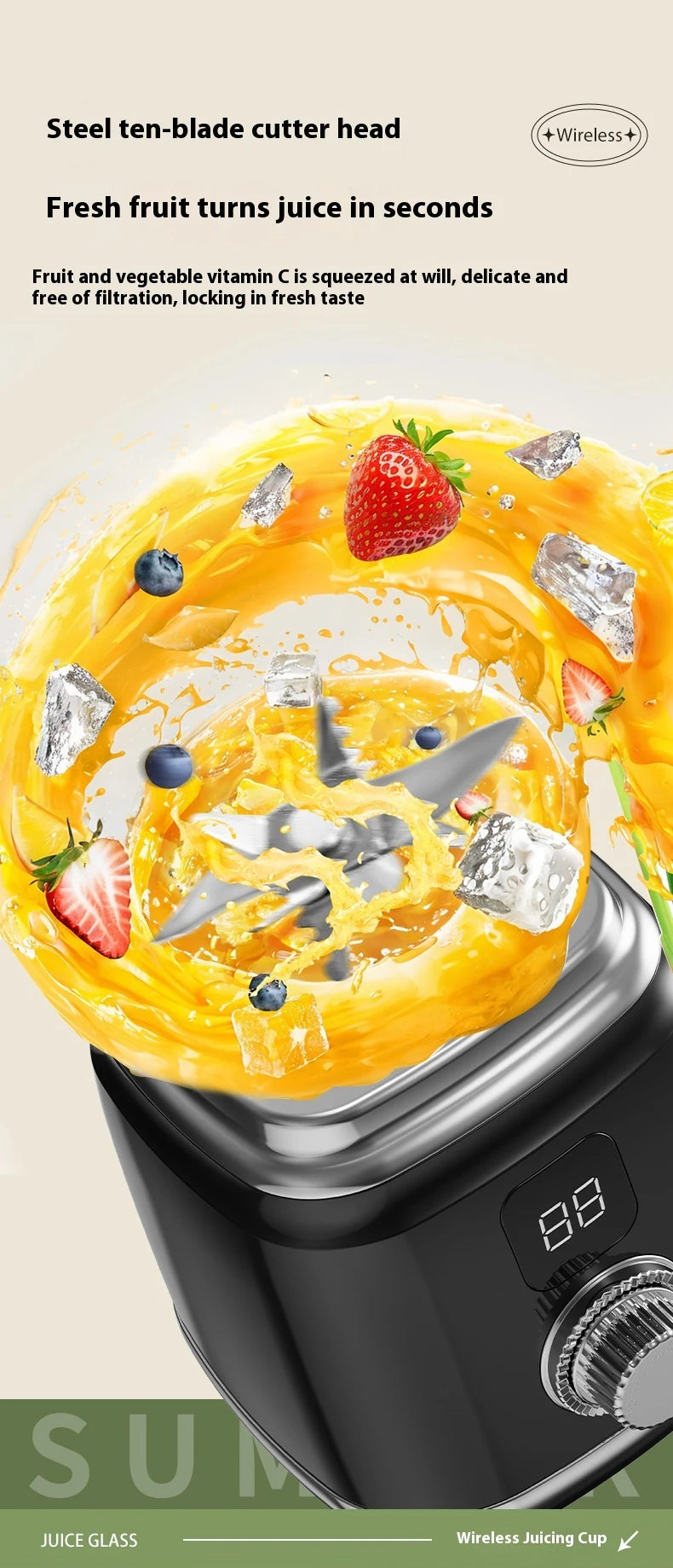 Portable Fruit Juicer Machine Electric Juicer Blender Rechargeable Household Juice Squeezer Mixer Juice Blenders for Kitchen.