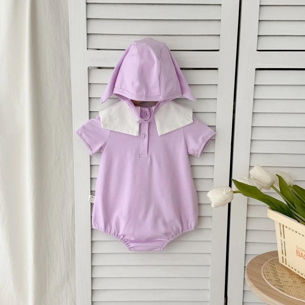0-2Y Sommer Baby Mädchen Kleidung Kleinkind Mädchen Body & Einteilige Tulpe Stickerei Kleidung Mit Hut.