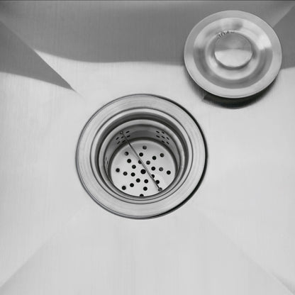 Einzelwaschbecken aus Edelstahl, kommerzielle Restaurant-Küchenspüle, freistehende Küchenspüle mit 360° °   Wasserhahn und 2 Einlassrohren