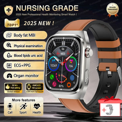 2025 New For Huawei Three highs Blood Pressure Smartwatch ECG Uric Acid Heart Rate Clock Body Analysis Health Monitoring Watches