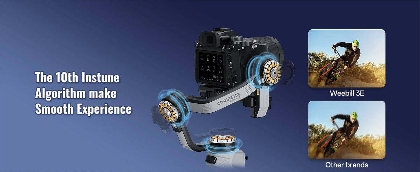 ZHIYUN Official CINEPEER WEEBILL 3E Camera Stabilizer Handheld Gimbal 3-Axis Cameras Gimbals for DSLR Mirrorless Cameras.