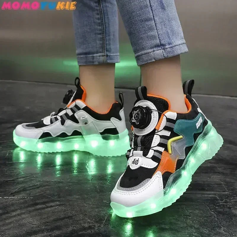 Children Fashion Kids Led Shoes for Girls Usb Charging Sneakers Outdoor Sport Footwear Boys Luminous Shoes 2023 Glowing Sneakers.