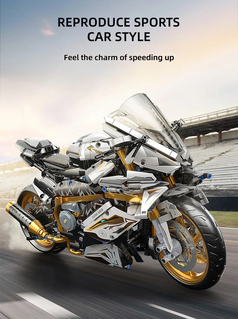 TOYLINX Alloy Motorcycle Desktop Decorations 2045PCS Racing Building Block Model  Kid Toys Christmas Easter Festive Gift Giving.