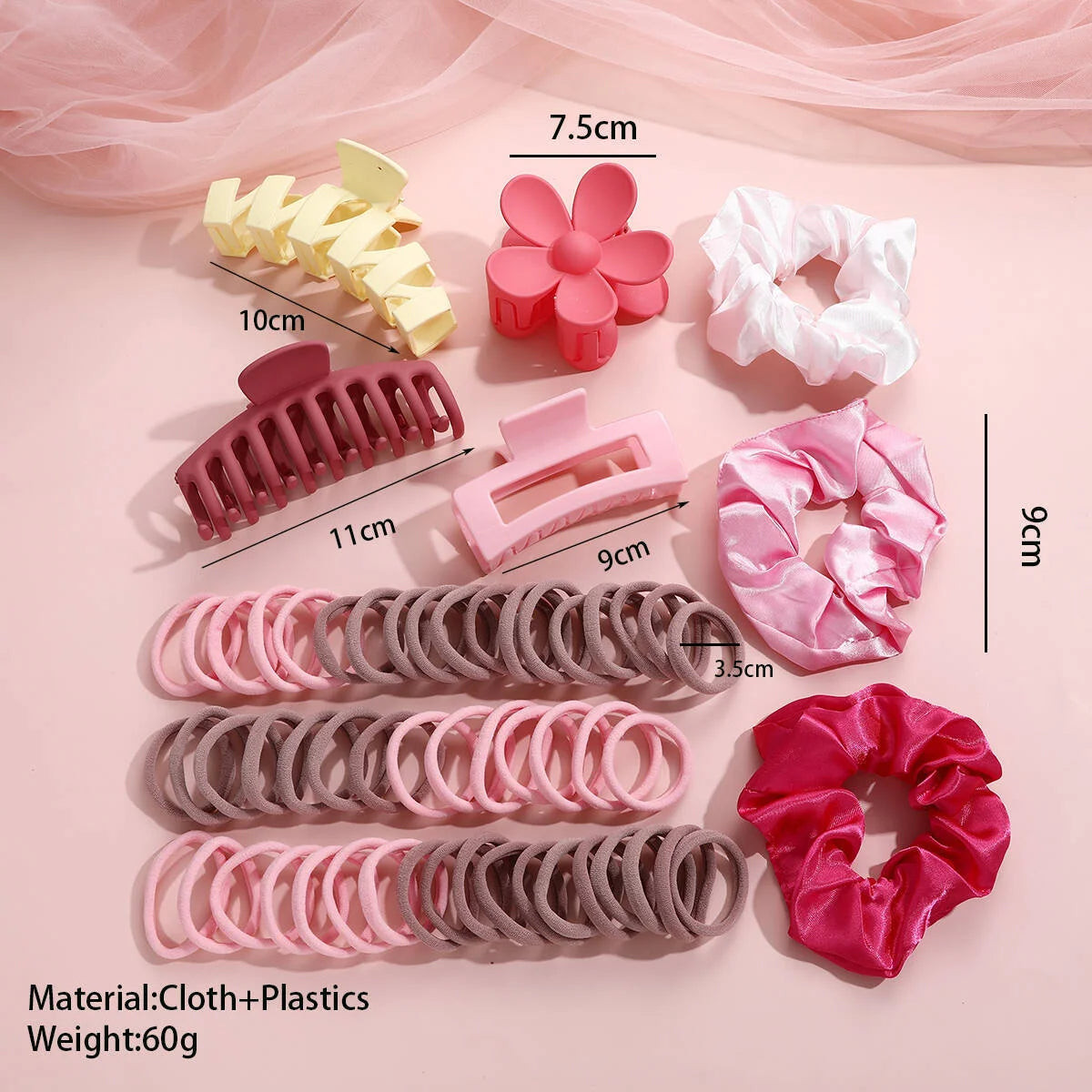 57 Pcs Dopamine Fashion Colorful Hair Accessories Set for Women Hair Circles Flower Shaped Grip Daily Wear Party Gift 2025.