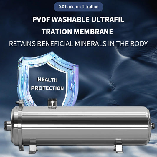 DIVEDEER PVC Filter Cartridge Water Purifier PVDF Ultra Filtration Water Purifier with Cleaning Tube Kitchen Drinking Water.