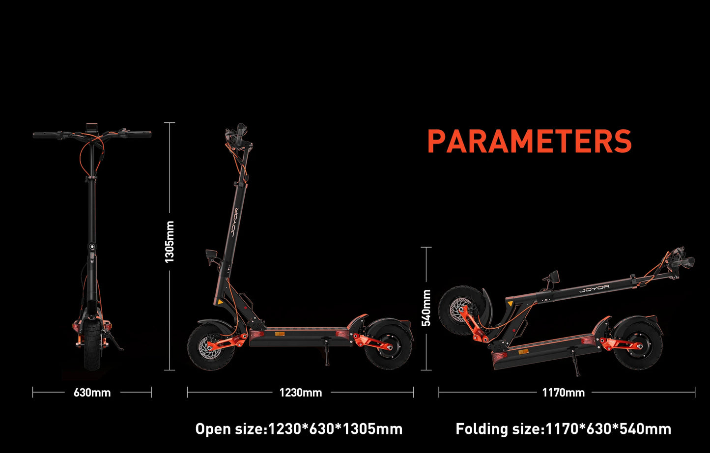 JOYOR T6 Adult Electric Scooter 600W Motor 48V18AH Battery E-Mountain Escooter 10" Off-Road Tire Foldable E-Scooter
