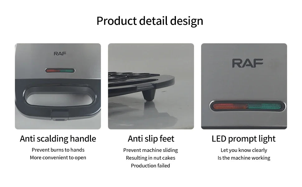 XEOLEO Electric Walnut Cake Waffle Maker 750W 12 Holes Pastry Nut Waffle Bread Maker Mini Baking Breakfast Machine Kitchen.