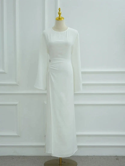 Muslim Women Arabic Dubai Abaya Solid Drawstring Long Dress Modest Ramadan Kaftan Robe Femme musulmane Islam Clothing Kebaya.