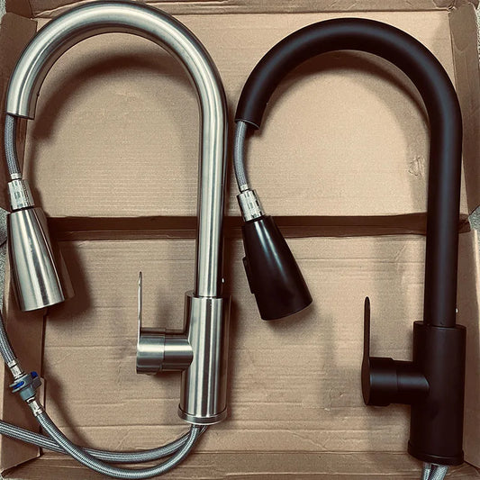 2025New Modern Stainless Steel 360° Rotating Telescopic Faucet Stainles Steel Is More Durable Kitchen Sink Bathroom Basin Faucet