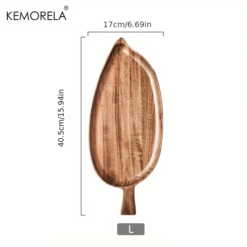 KEMORELA 1PCS Serving Wooden Tray Restaurant Western Food Plate Japanese Creative Breakfast Wooden Plate Sushi Dessert Fruit.