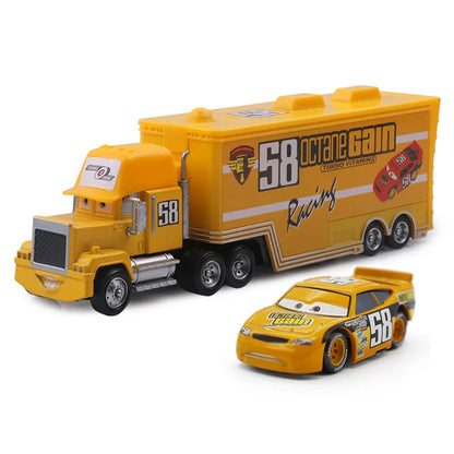 Disney Pixar Cars 2 3 Lightning McQueen Mack Uncle Jackson Storm Car Truck 1:55 Diecast Vehicle Metal Toys Gift for Children