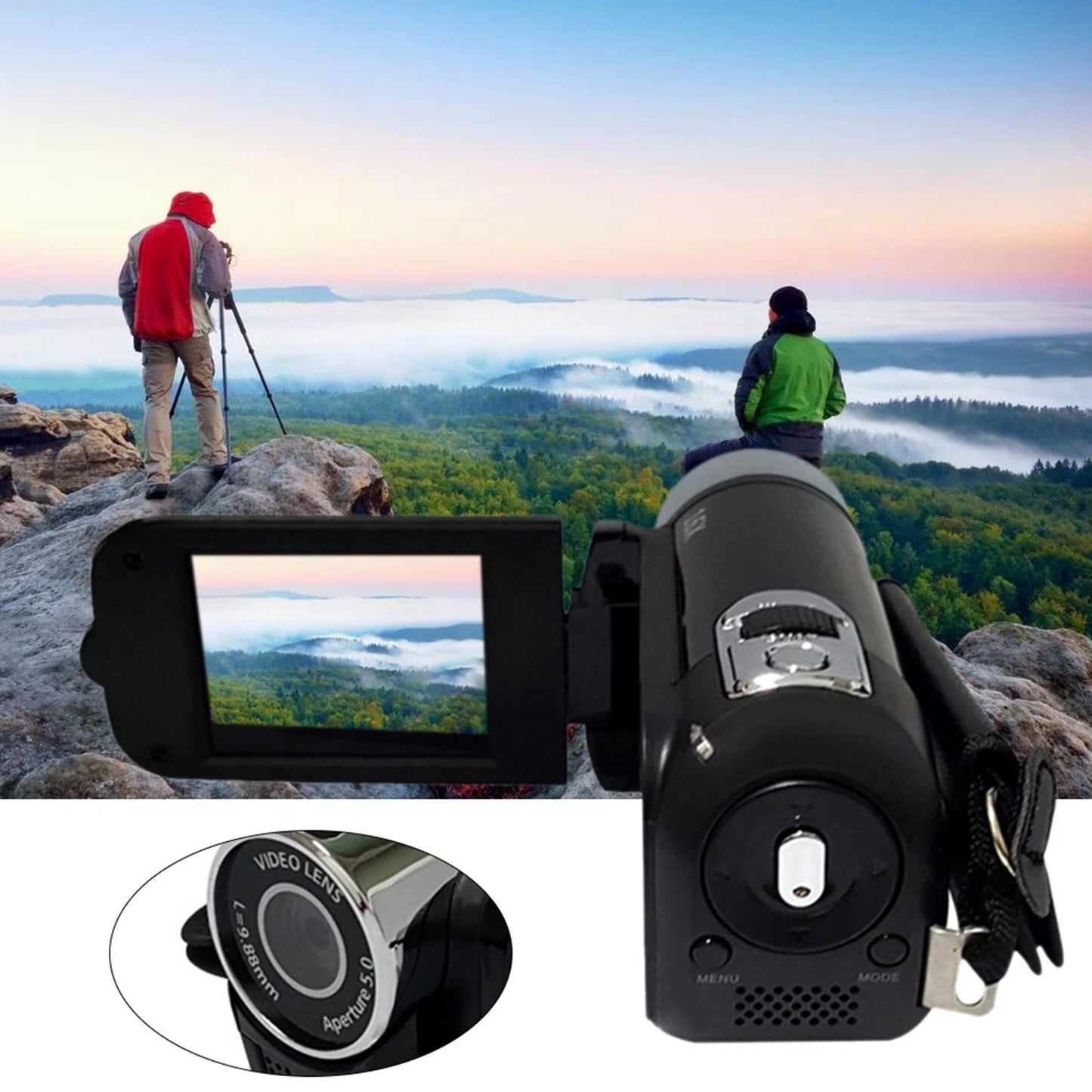 16MP 1080P Digital Video Camera Recorder 16X Digital Zoom Built-in Microphone Speaker 2.4Inches TFT Screen Lightweight Camcorder.