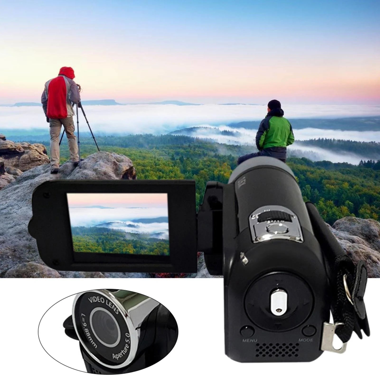 16MP 1080P Digital Video Camera Recorder 16X Digital Zoom Built-in Microphone Speaker 2.4Inches TFT Screen Lightweight Camcorder.