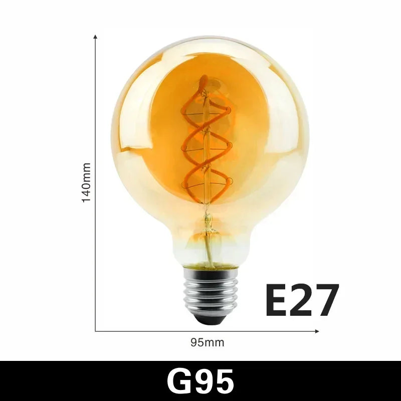 E14 E27 Spirale Licht G80 G95 G125 LED Glühlampe 220V 4W 2200K Retro Vintage Lampen dekorative Beleuchtung dimmbare Edison Lampe.
