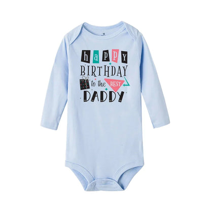 Baby-Strampler „Happy Birthday To The Dad“-Aufdruck, Säuglings-Body für Jungen und Mädchen, Kleidung für Papa, Geburtstagsgeschenk, Overall, Kleinkind-Outfits.