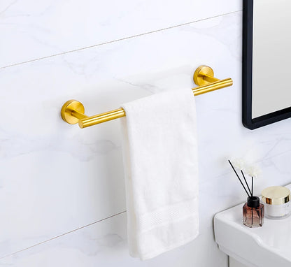 Badezimmer-Hardware-Set aus gebürstetem Gold, Handtuchhalter aus Edelstahl 304, Handtuchring, Toilettenpapierhalter, Kleiderhaken, Badezimmer-Zubehör