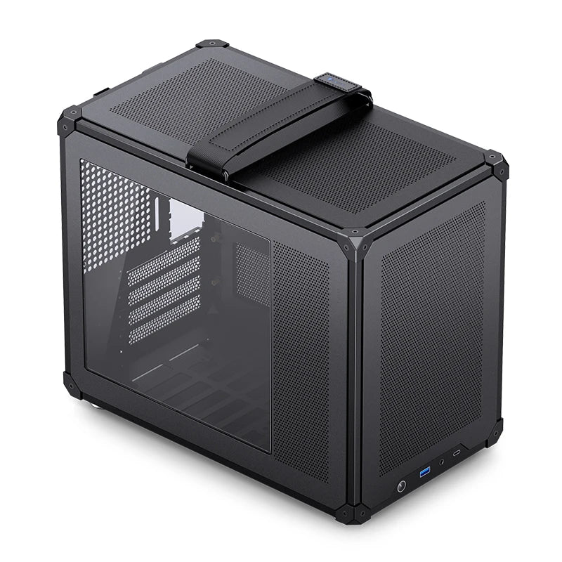 JONSBO C6 MAX Desktop M-ATX Case Type-c Side Transparent Handheld Portable Computer Small Chassis ATX Power Supply