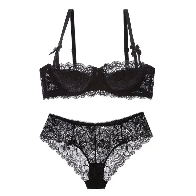 BANERDANI Light Luxury French Pure Desire Triangle Cup Breathable New Spring/summer Breathable Sexy Lace Not Empty Cup Bra Cover