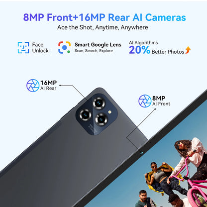 TABWEE W90 Android 15 Tablet 11 Inch - 24GB RAM 256GB ROM, Dual 4G LTE + 5G WiFi,Octa Core T615, 8000mAh, Gemini AI, WideVine L1.