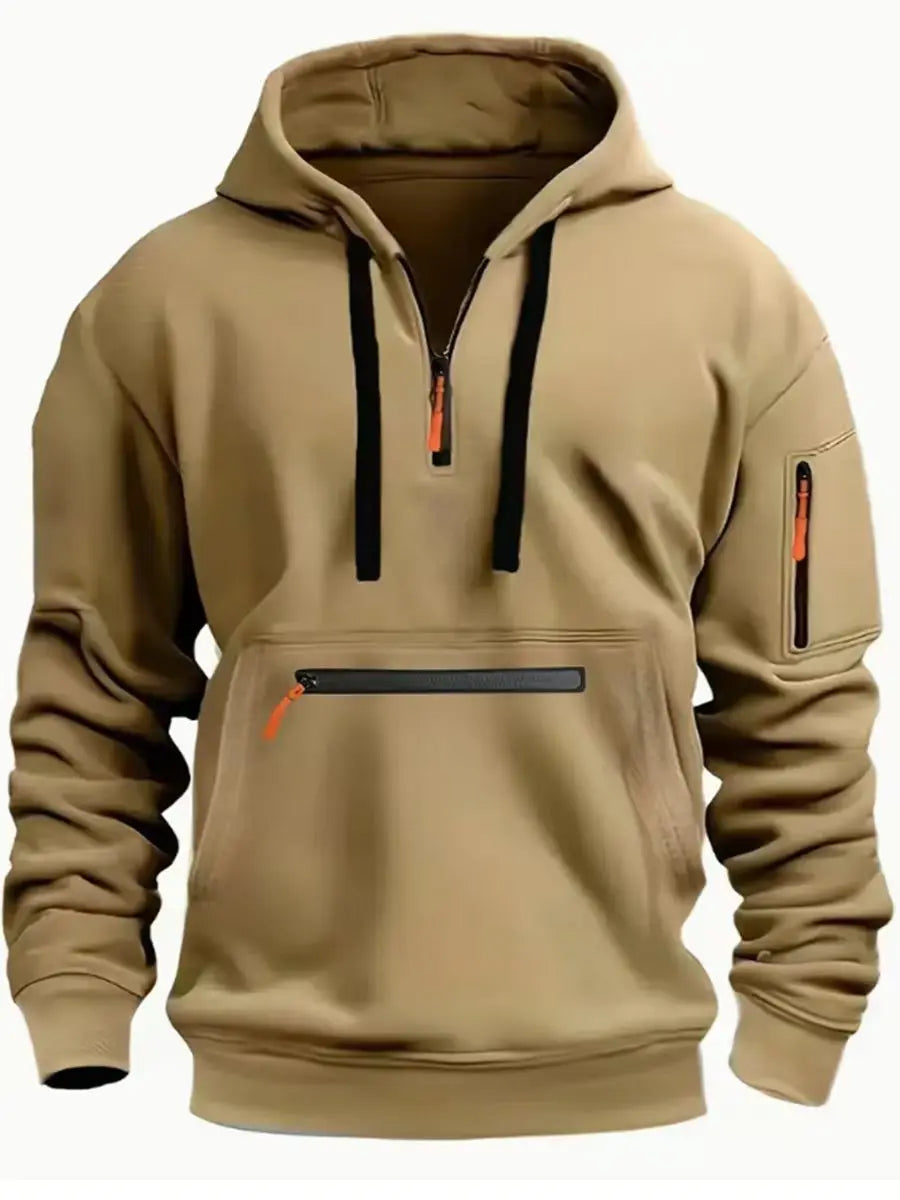 Autumn and winter men's new casual hoodie quality camouflage arm zipper long-sleeved pullover trend hoodie ins fashion Skids.