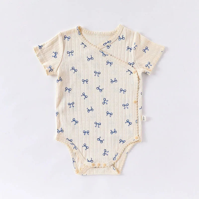 0-24M Baumwolle Baby Mädchen Strampler Herz Druck Nette Prinzessin Body Sommer Neugeborenen Kind Baby Kleidung Kurzarm outfit