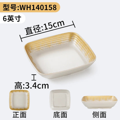 1Pc Thickened Melamine Tableware Not Easily Broken Plastic Barbecue Plate Merchant Dining Plate Household Kitchen Accessories